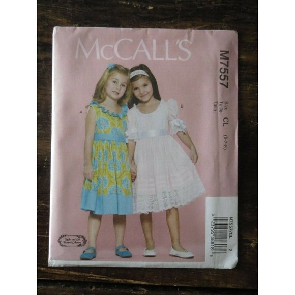 New McCall's M7557 CL Pattern Girls Spring Easter Fancy Pullover Dresses Sz 6-8 - Picture 1 of 12